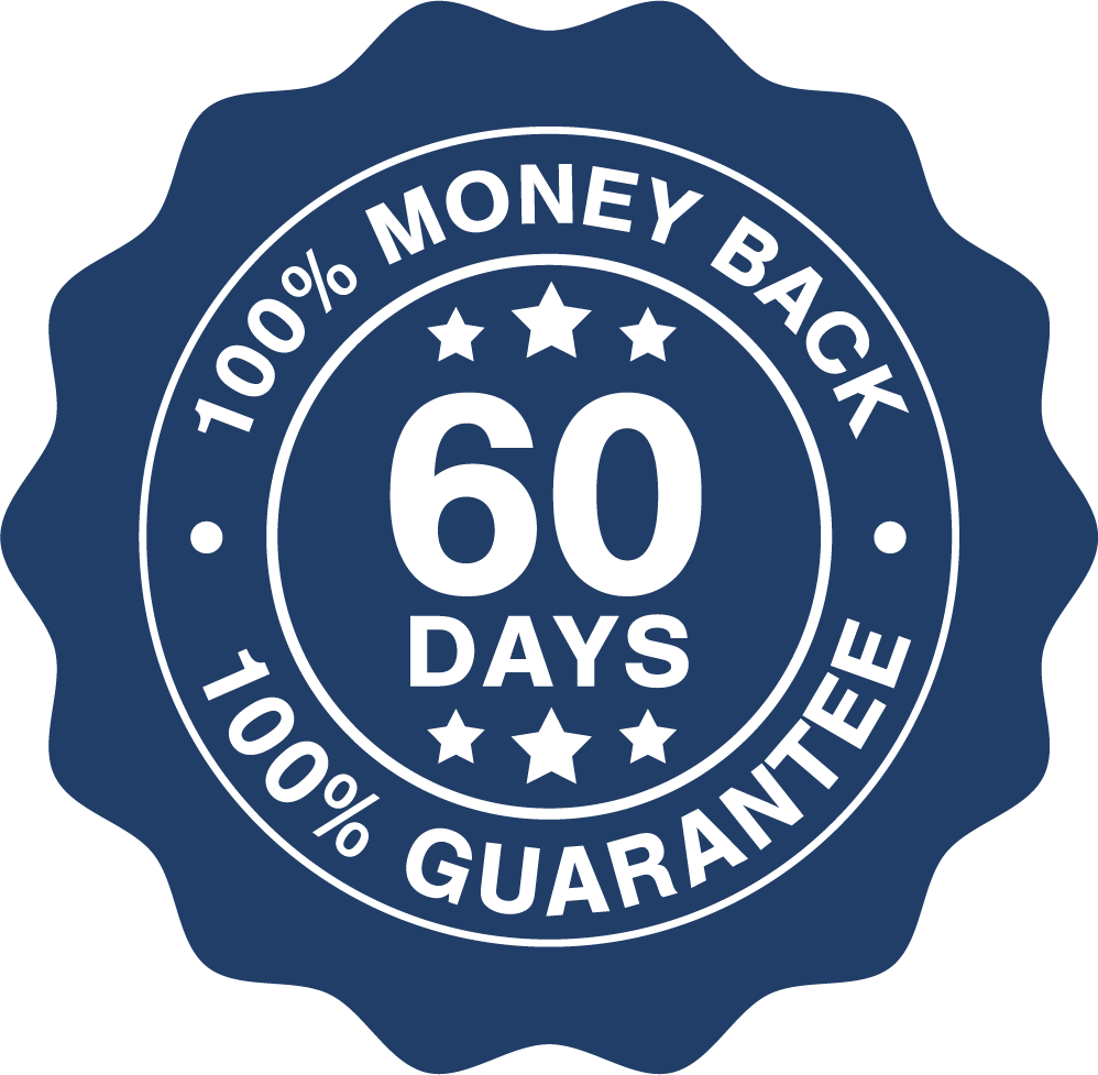 60 Days 100% Money Back Guarantee seal